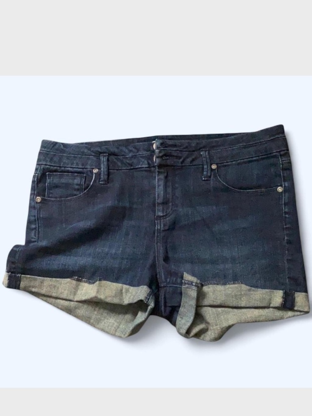 Candie's Dark Indigo Rolled Cuff Denim Shorts - size 11